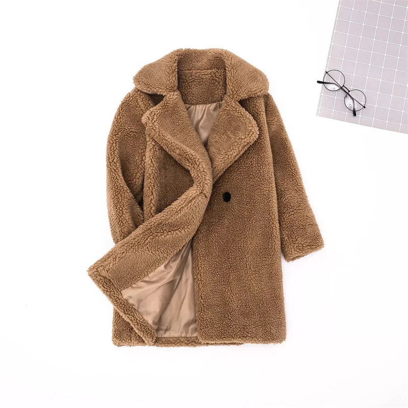 Bebê meninas casacos de pele do falso crianças inverno quente jaquetas de pelúcia crianças turndown colarinho acolchoado outerwear infantil casual roupas exteriores