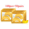 100 pçs = 50 pares máscara de olho de colágeno de ouro cuidados com a pele anti-envelhecimento anti olheiras remover inchaço hidratante remendos de olho cuidados com a pele