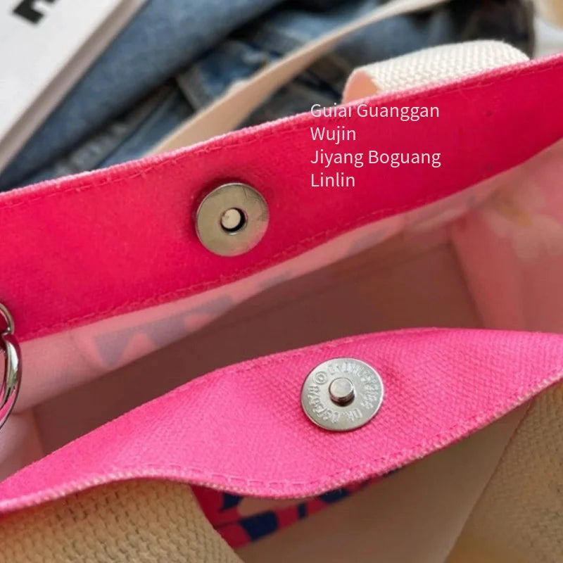 Dopamina colorida bolsa crossbody feminina moda lona bolsa de ombro flor impressão tote bolsas saco de compras