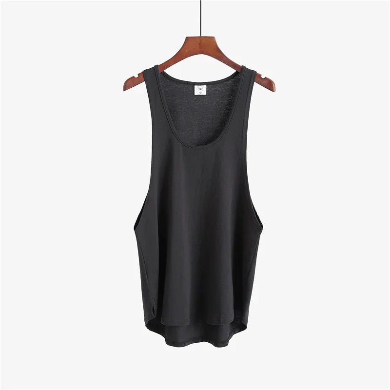 Roupas de fitness em branco sem mangas camisa dos homens ginásio stringer tanque superior musculação tanktop masculino sportwear undershirt moda colete
