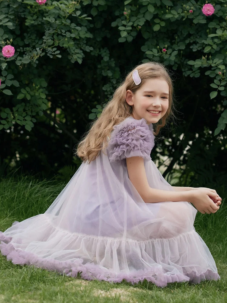 Baby Girls' Gaze Sequins Vestidos, Purple Princess Clothing, 3T, 12T, Kids Wear, Cute Children Party, Bridemaid Clothes, Verão, 2022