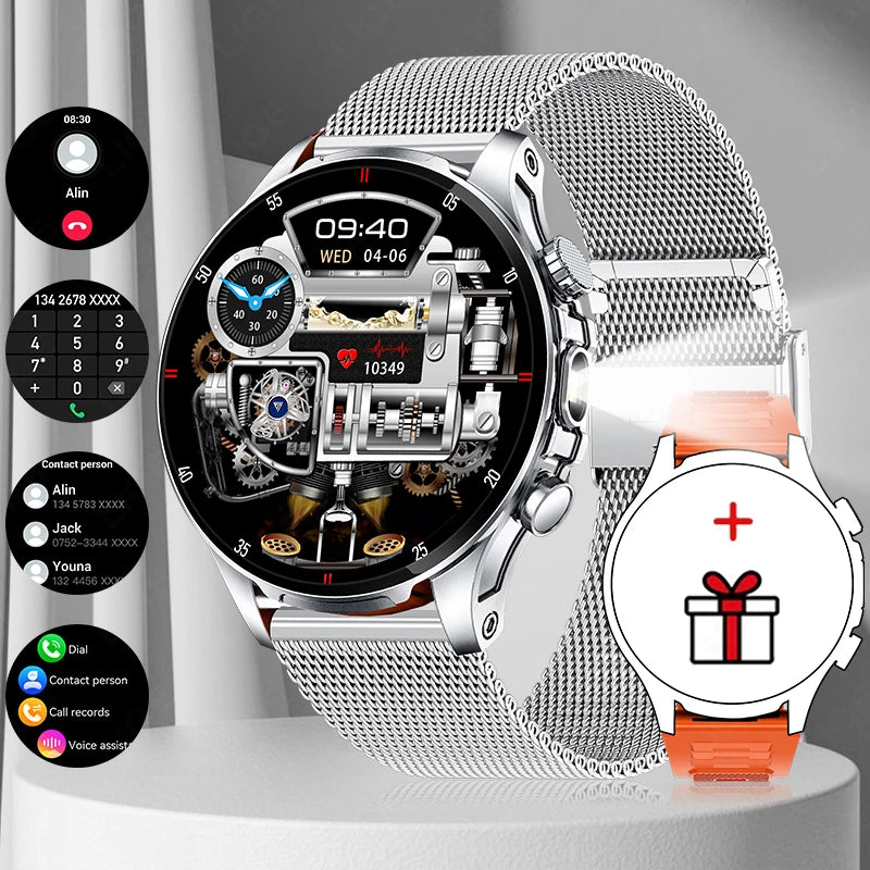 Lige 2025 novo relógio inteligente masculino lanterna ai voz bluetooth chamada 1.53 "hd esportes relógios de fitness monitor saúde smartwatch feminino