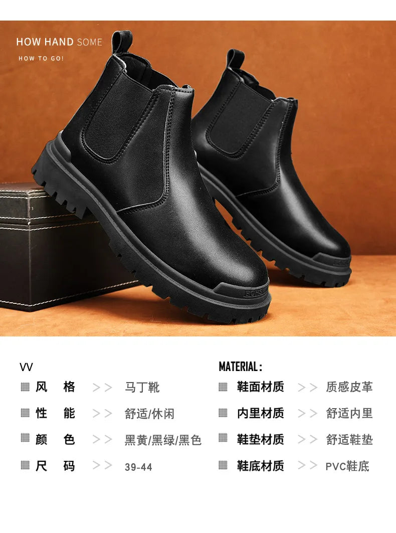 Botas de tornozelo tênis casuais sapatos casuais sapatos de couro masculino tênis mocassins esportes e lazer trabalho wear tênis de outono masculino