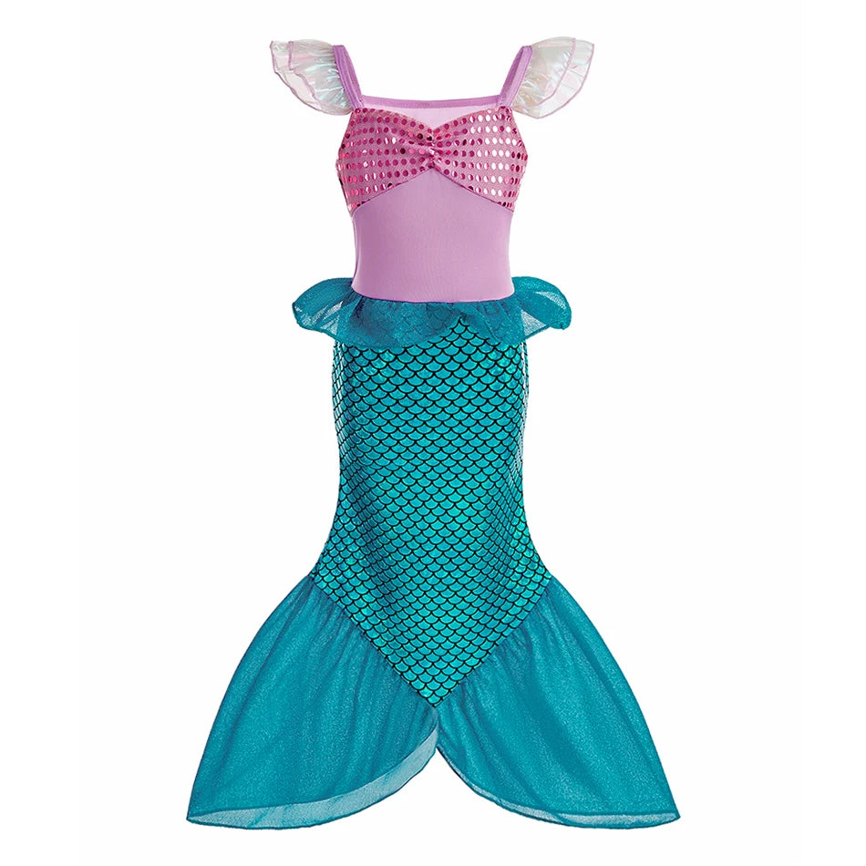 Crianças neve branca cinderela aurora anna elsa traje menina cosplay vestido crianças encanto mirabel pequena sereia roupas de halloween