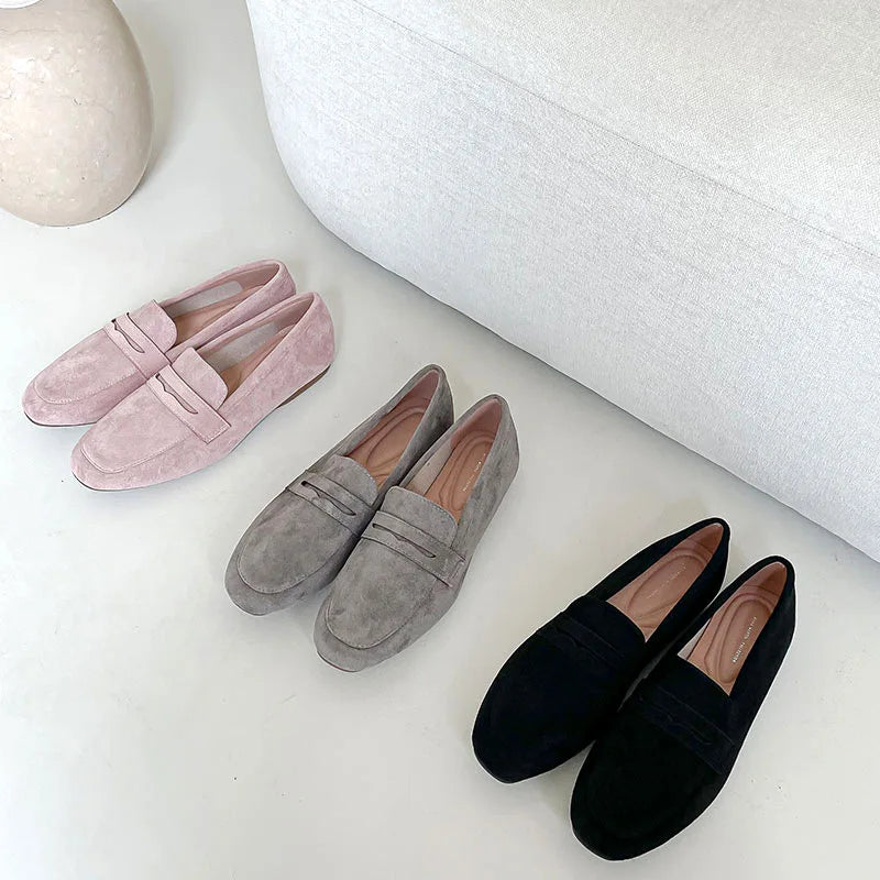 2025 novas mulheres sapatos planos mulher mocassins primavera outono casual camurça deslizamento em sapato mulher confortável sapato leve mujer sapato