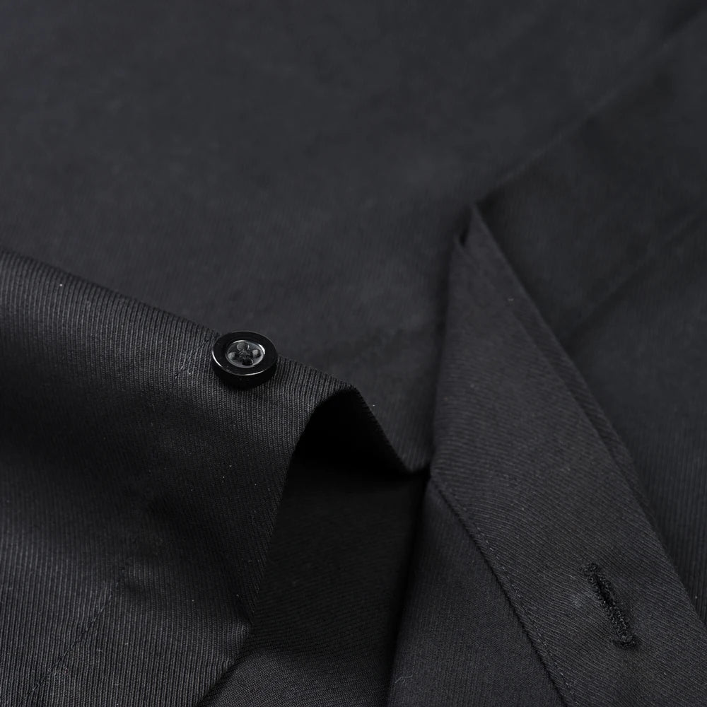 Camisa masculina clássica com punho francês, botão oculto, manga comprida, formal, ajuste padrão, camisas brancas (abotoaduras incluídas)