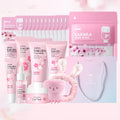 Laikou japão sakura conjunto de cuidados com a pele hidratante anti-envelhecimento kit rugas suavização brilho aumentando kit facial presente conjunto