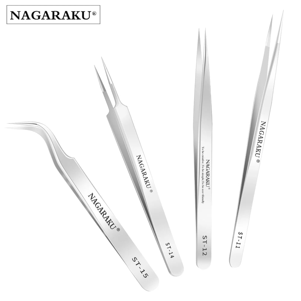 NAGARAKU Pinça de extensão de cílios maquiagem clipe preciso 3D de cílios de aço inoxidável