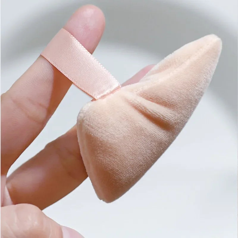 Veludo cosméticos fundação puff macio triângulo maquiagem puffs feminino rosto beleza esponja liquidificador lavável maquiagem em pó acessórios