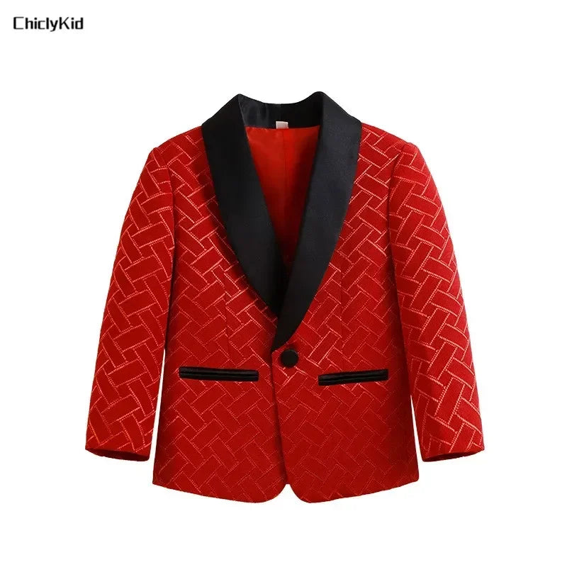 Meninos primavera outono terno jaqueta crianças festa blazers fraque topo crianças vestido formal casamento smoking desempenho casaco de manhã