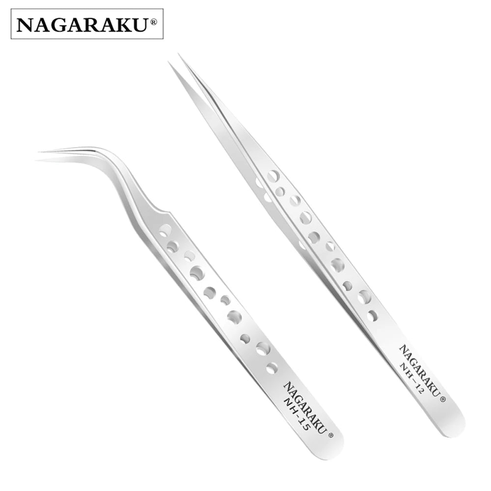 NAGARAKU Pinça de extensão de cílios maquiagem clipe preciso 3D de cílios de aço inoxidável