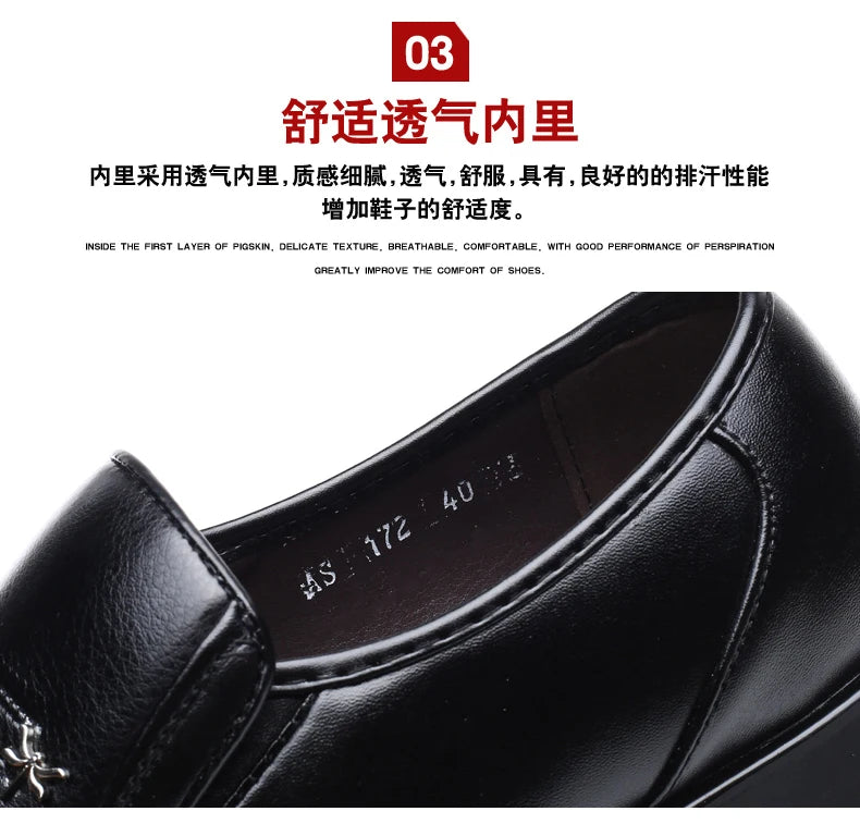 Sapatos casuais masculinos de couro de alta qualidade, confortáveis, leves, mocassins formais, sapatos respiráveis, sem cadarço, para dirigir
