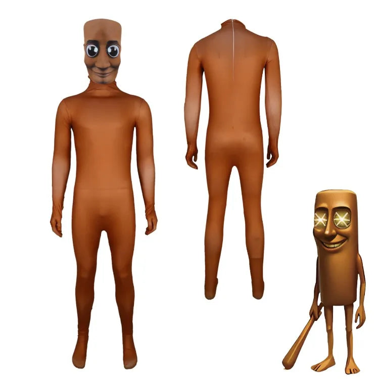 Desenhos animados tung tung tung sahur traje crianças manga longa bodysuits desempenho de palco halloween carnaval macacão máscara conjuntos