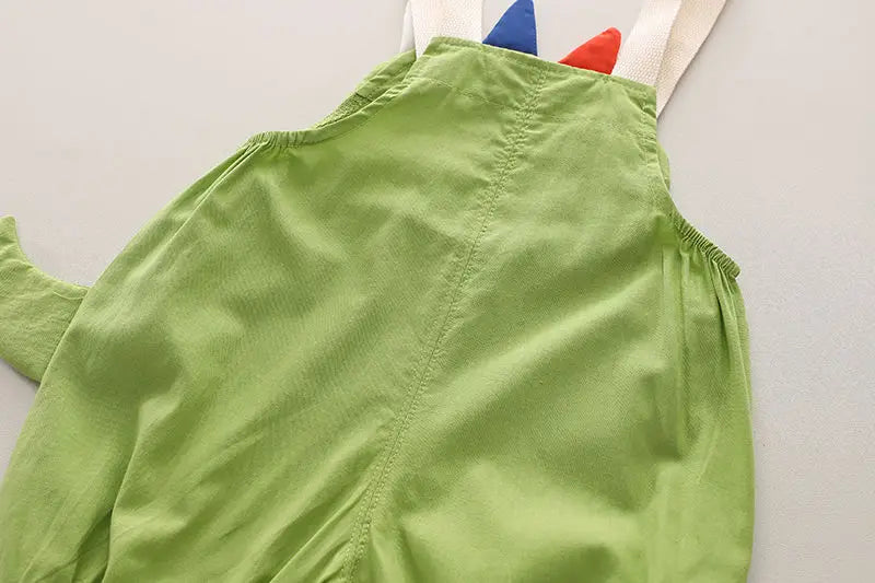 Verão crianças meninos roupas da criança casual dinossauro roupas tiras t camisa dos desenhos animados babador calças curtas 2 pçs/set crianças terno conjuntos