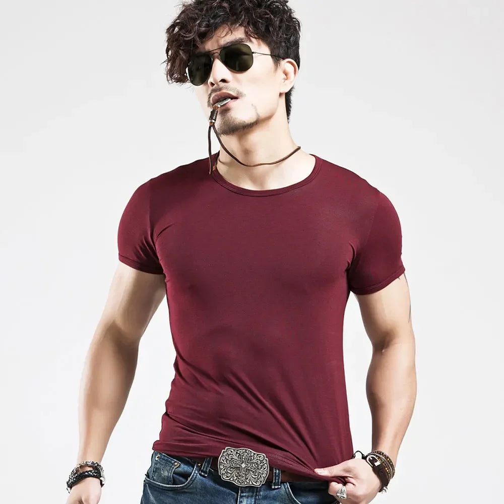 Camiseta Masculina Nova 2026, Gola V, Manga Curta, Moda Fitness, Tamanho 5XL