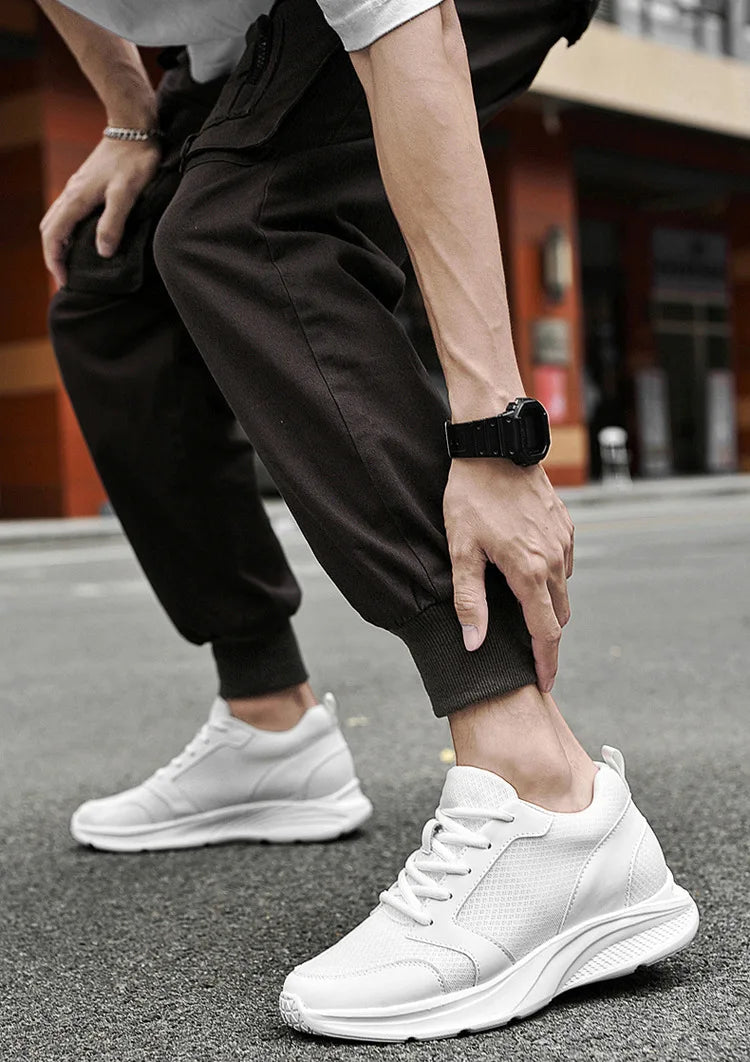 Homens sapatos de elevador aumento de altura tênis sapatos para homem 10cm esportes sapatos casuais invisível sapatos de aumento interno para homem 8cm