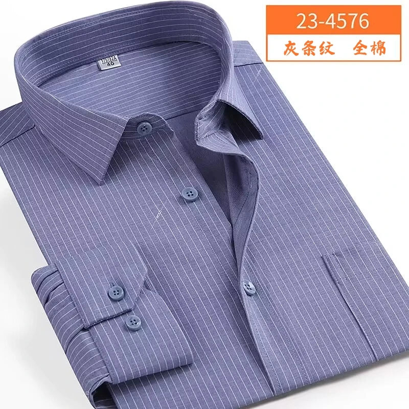 Nova chegada primavera comercial fácil cuidado camisa masculina oversize manga longa moda formal de alta qualidade plus size M-7XL8XL9XL