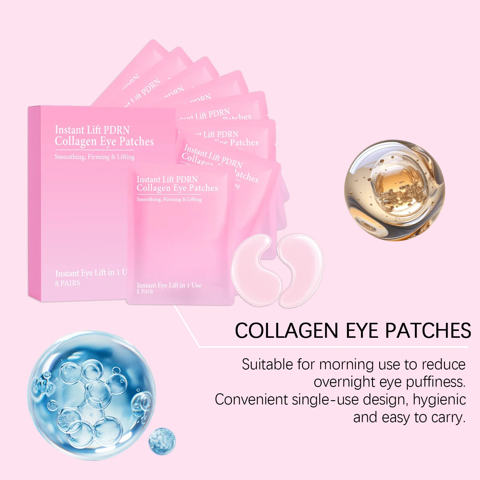 Adesivos de colágeno para os olhos, hidrogel, anti-ocírculos escuros, reduz o inchaço, levantamento instantâneo, nutritivo, antirrugas sob a máscara dos olhos