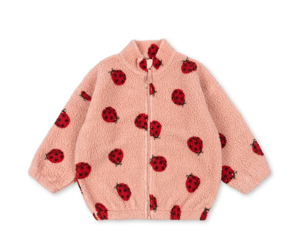 2024 inverno ks crianças algodão lã de cordeiro quente outerwear roupas meninas impressão casacos do bebê meninos mais jaquetas de lã crianças roupas
