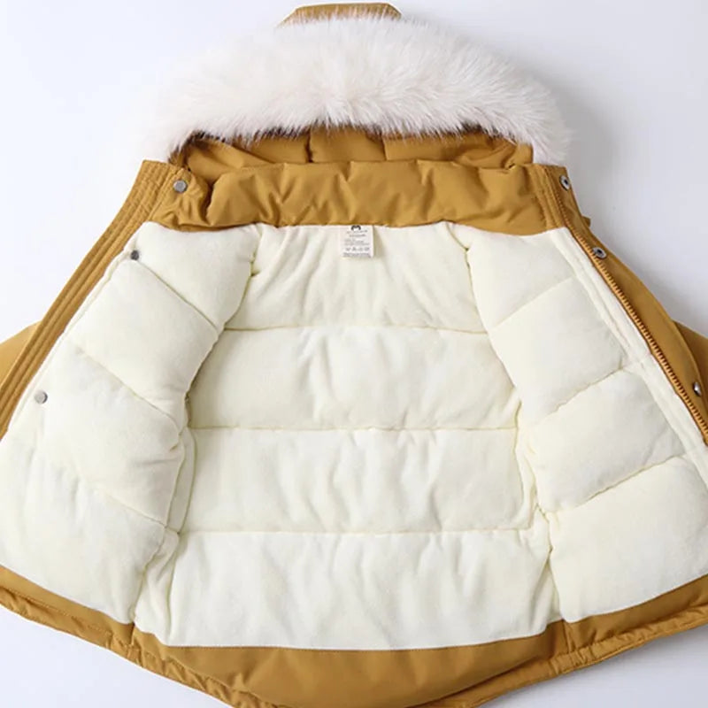 Terno de esqui infantil, jaqueta e calças à prova de vento e à prova d'água, casaco de neve, macacão, calças para baixo, parkas, conjuntos macios e quentes