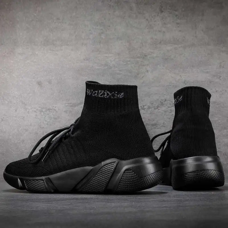 Mwy sapatos casuais masculinos tênis respirável rendas até meias de malha sapatos zapatillas hombre feminino esportes joggingshoes plus size 35-47