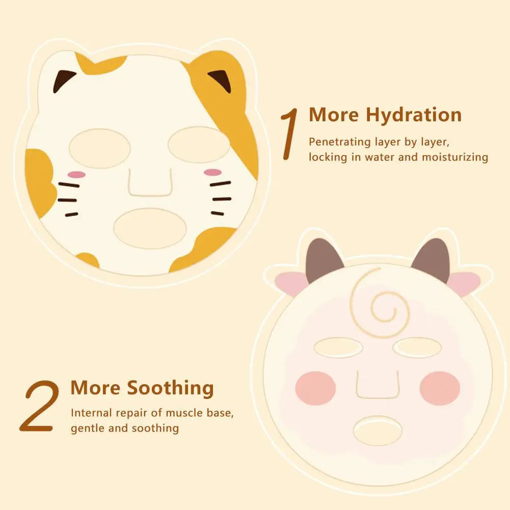 5 pçs novo bonito dos desenhos animados animal máscara facial hidratante máscara hidratante profunda máscara de pele macia cão panda porco animalmask