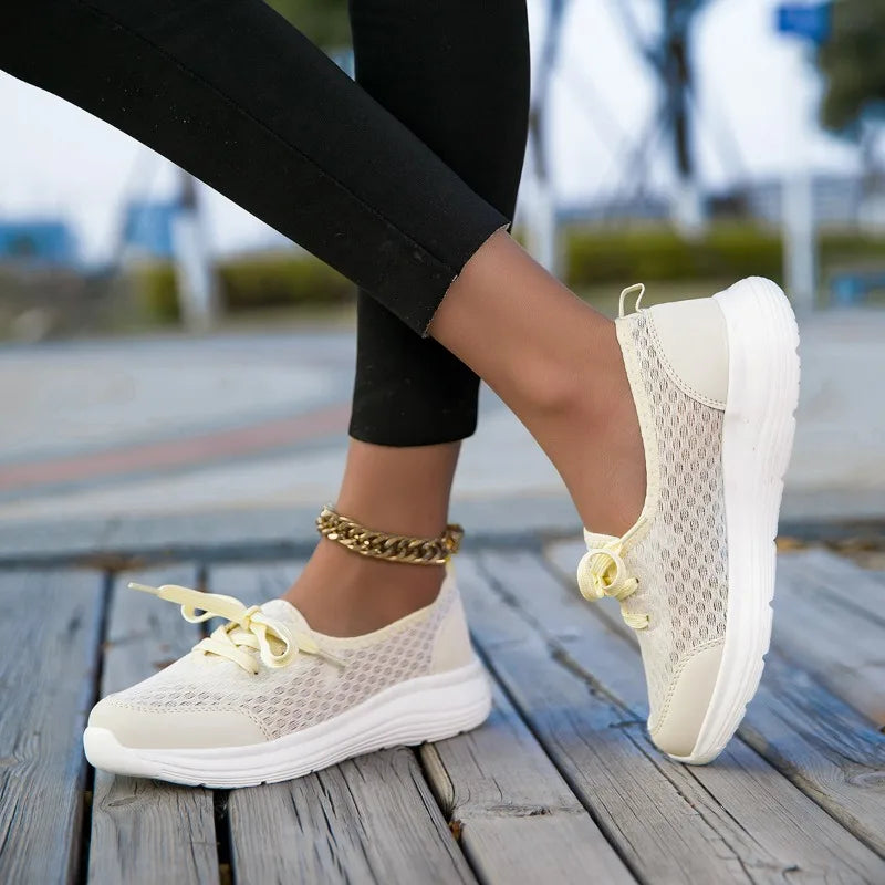Yrzl mulher tênis deslizamento em sapatos casuais malha respirável confortável macio clássico condução mocassins sapatos para senhoras