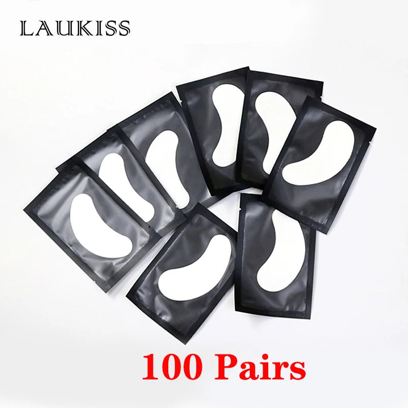 25/50/100 pares de manchas de olho sob as almofadas de cílios para a construção de manchas de papel hidrogel adesivos sem fiapos rosa para cílios postiços LAUKISS