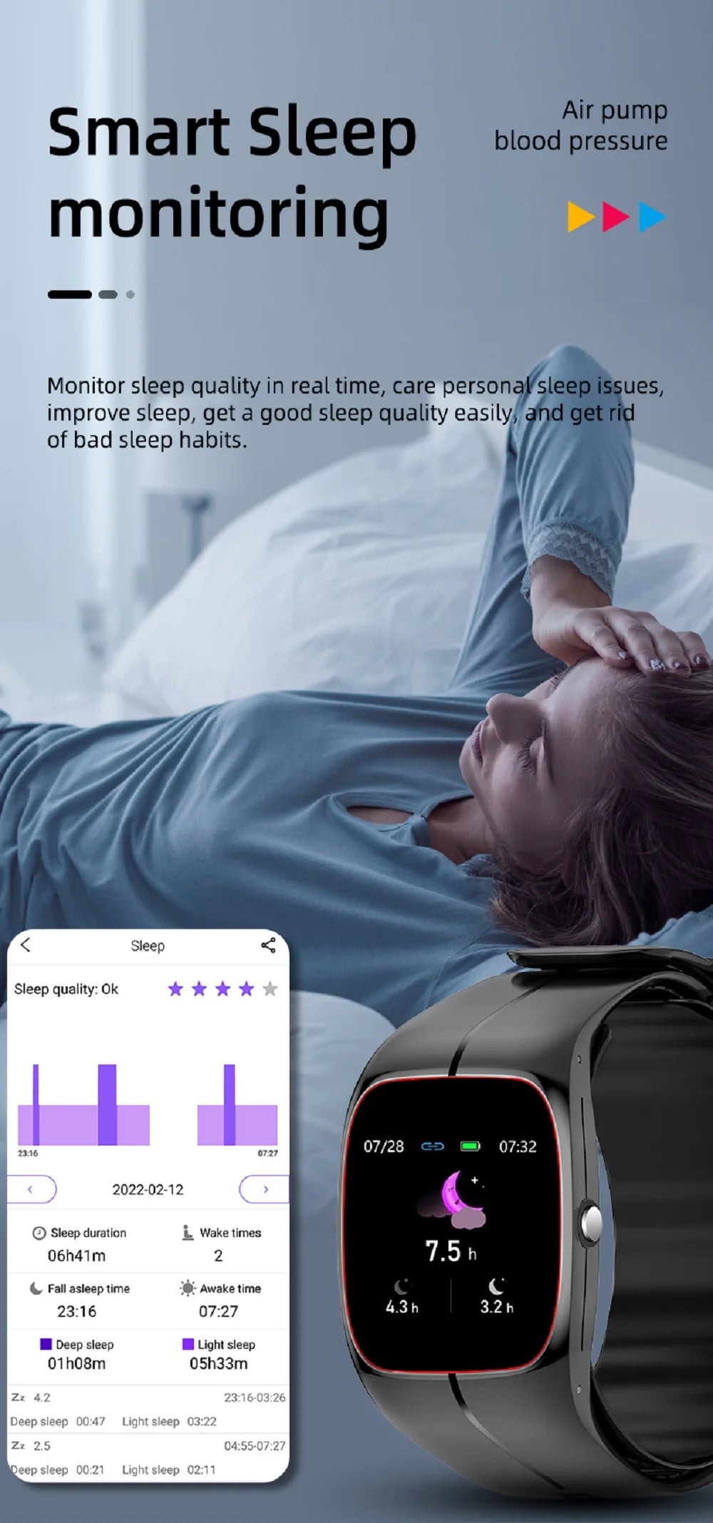 Oxigênio no sangue pressão arterial temperatura corporal monitor de freqüência cardíaca smartwatch masculino à prova dwaterproof água sono esporte saúde relógios inteligentes feminino