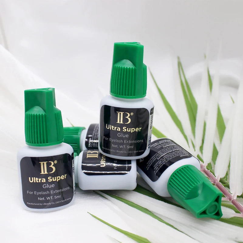 5 garrafas originais ibeauty ib ultra super cola para extensões de cílios 5ml coreia tampa verde lash cola ferramentas de maquiagem atacado