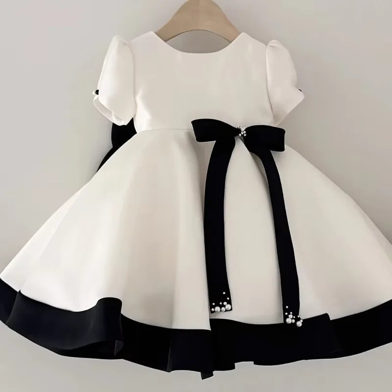 Meninas aniversário princesa inchado vestido crianças desempenho de noite formal festa trajes vestido de baile para crianças piano eid