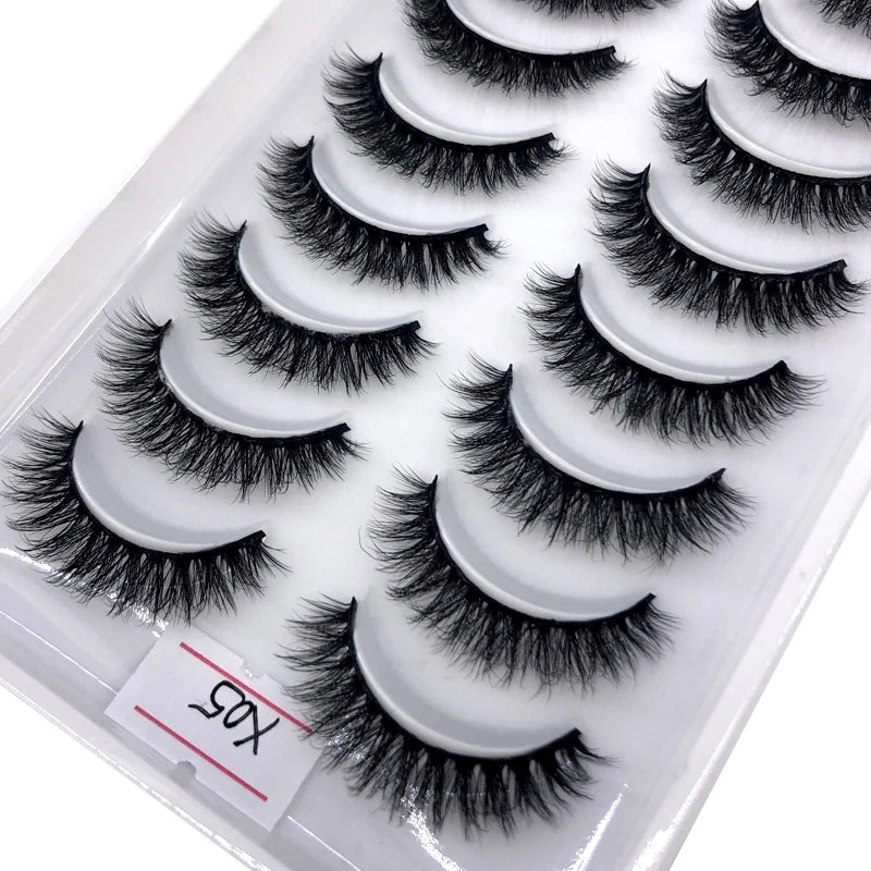 Vários estilos 10 pares naturais 3d vison cílios postiços kit de maquiagem cílios de vison extensão cílios curtos
