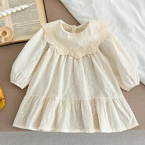 2025 nova primavera irmã vestido crianças roupas crianças vestidos de princesa manga comprida algodão bordado 1-6yrs bebê menina vestido de festa