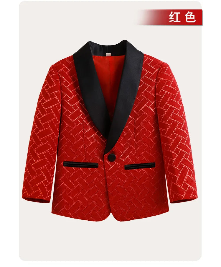 Meninos primavera outono terno jaqueta crianças festa blazers fraque topo crianças vestido formal casamento smoking desempenho casaco de manhã
