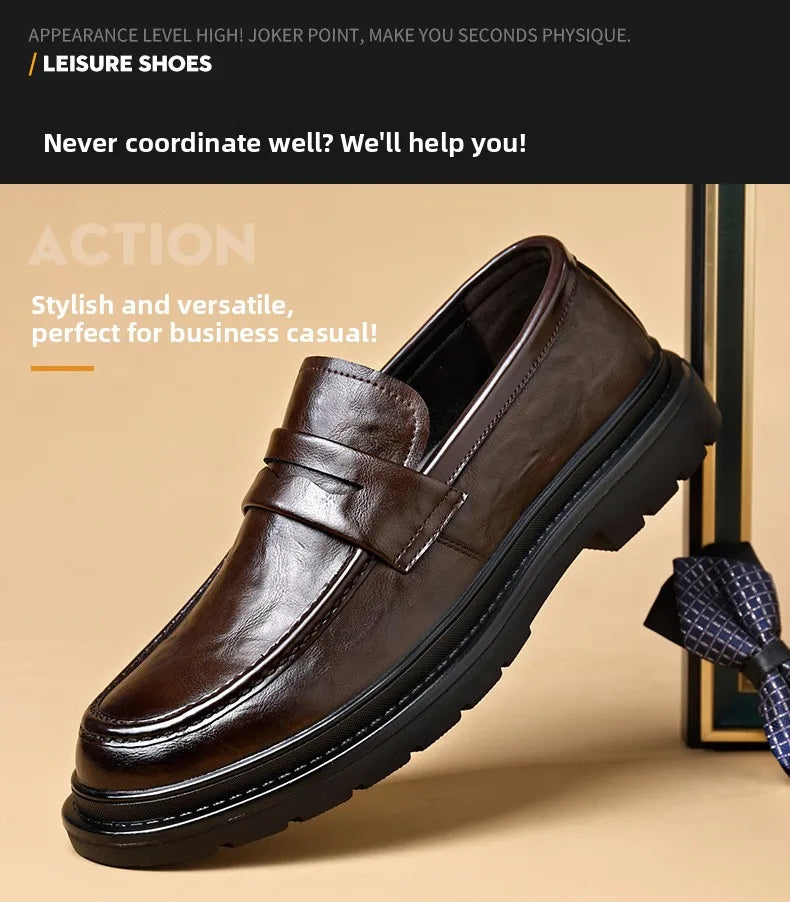Mocassins Casuais Masculinos Slip-On: Sapatos de Couro Respiráveis e Modernos Estilo Coreano Versáteis para Primavera e Verão