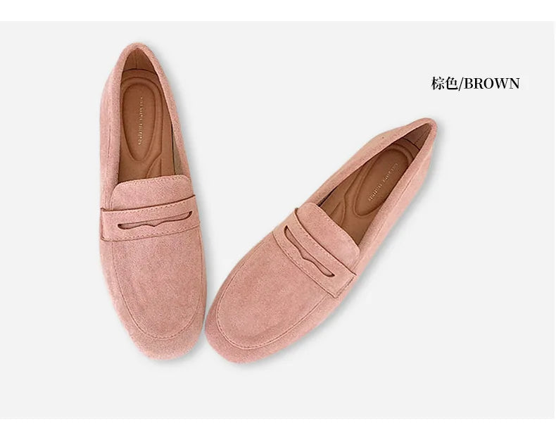 2025 novas mulheres sapatos planos mulher mocassins primavera outono casual camurça deslizamento em sapato mulher confortável sapato leve mujer sapato