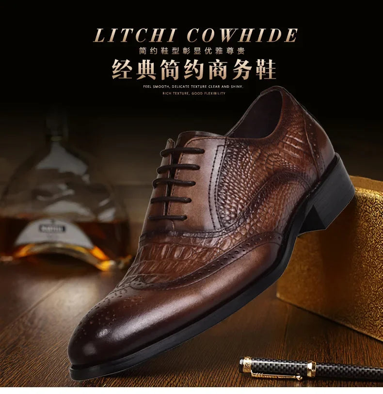 Sapatos casuais masculinos de estilo britânico de luxo escritório oxford sapatos de couro masculinos confortáveis resistentes ao desgaste sapatos formais masculinos de tamanho grande