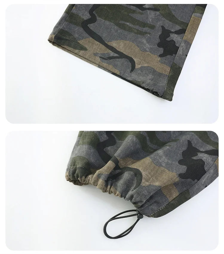 Crianças baggy camuflagem calças de carga com bolso para a menina streetwear y2k camo calças crianças harajuku coreano hip hop sweatpants