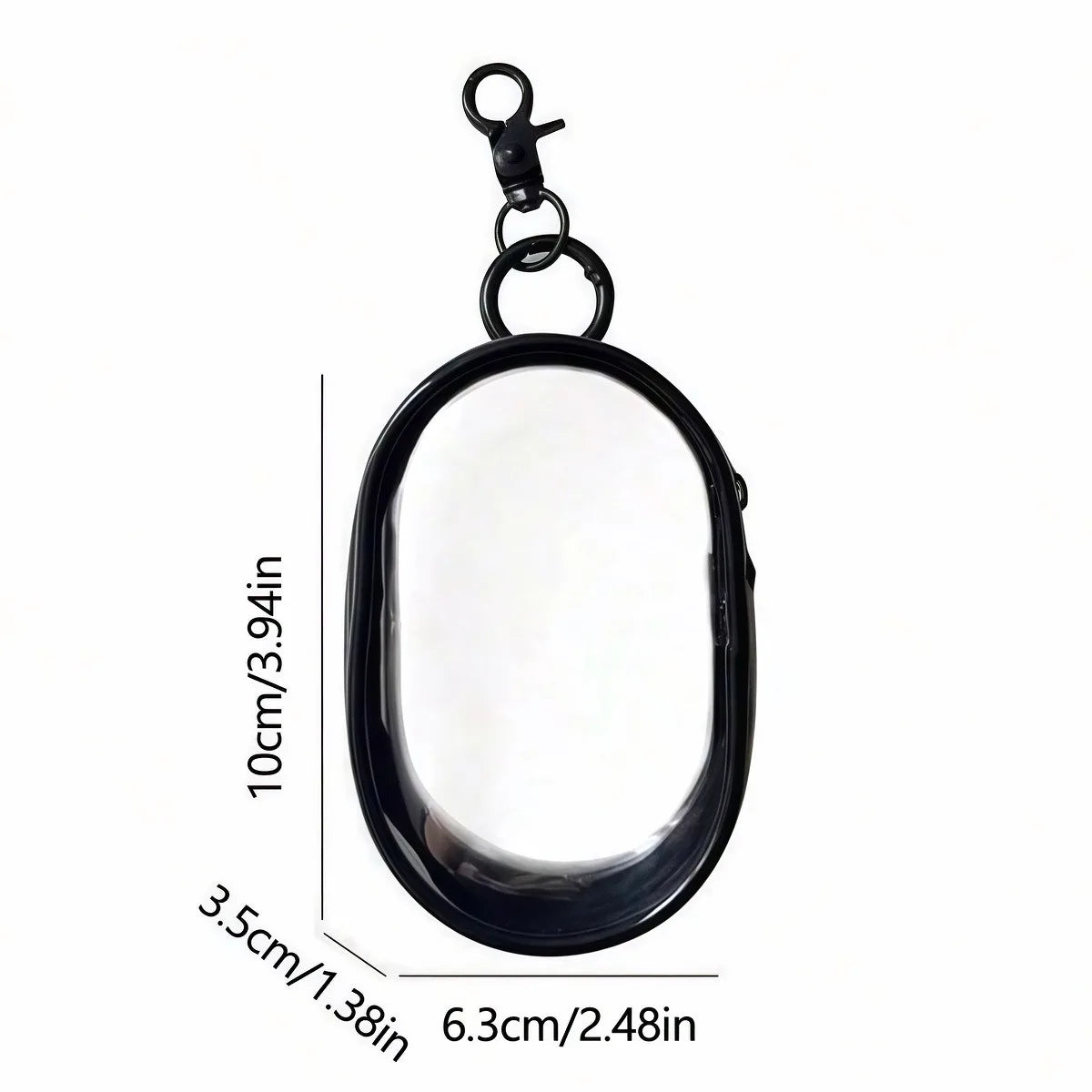 Mini saco de armazenamento com zíper transparente, chaveiro portátil, boneca de desenho animado, organizador de brinquedos para fones de ouvido, carregadores, cabo de dados, sacos de presente