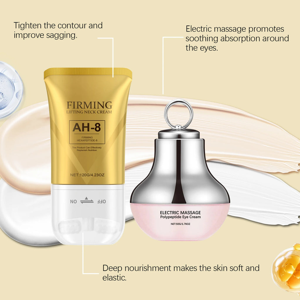 AH-8 pescoço conjunto de cuidados com os olhos massagem elétrica creme para os olhos pescoço loção firmadora linhas finas suaves hidratar apertar revitalizante cuidados com a pele