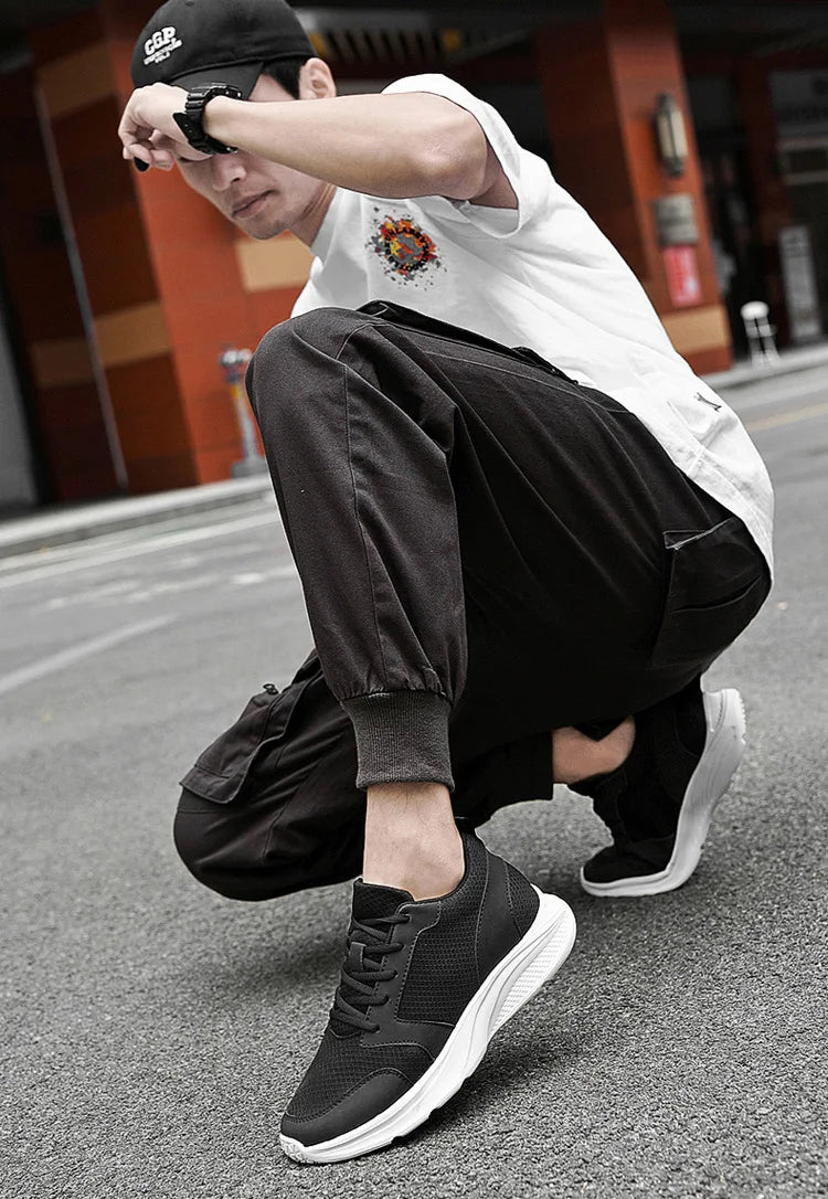 Homens sapatos de elevador aumento de altura tênis sapatos para homem 10cm esportes sapatos casuais invisível sapatos de aumento interno para homem 8cm