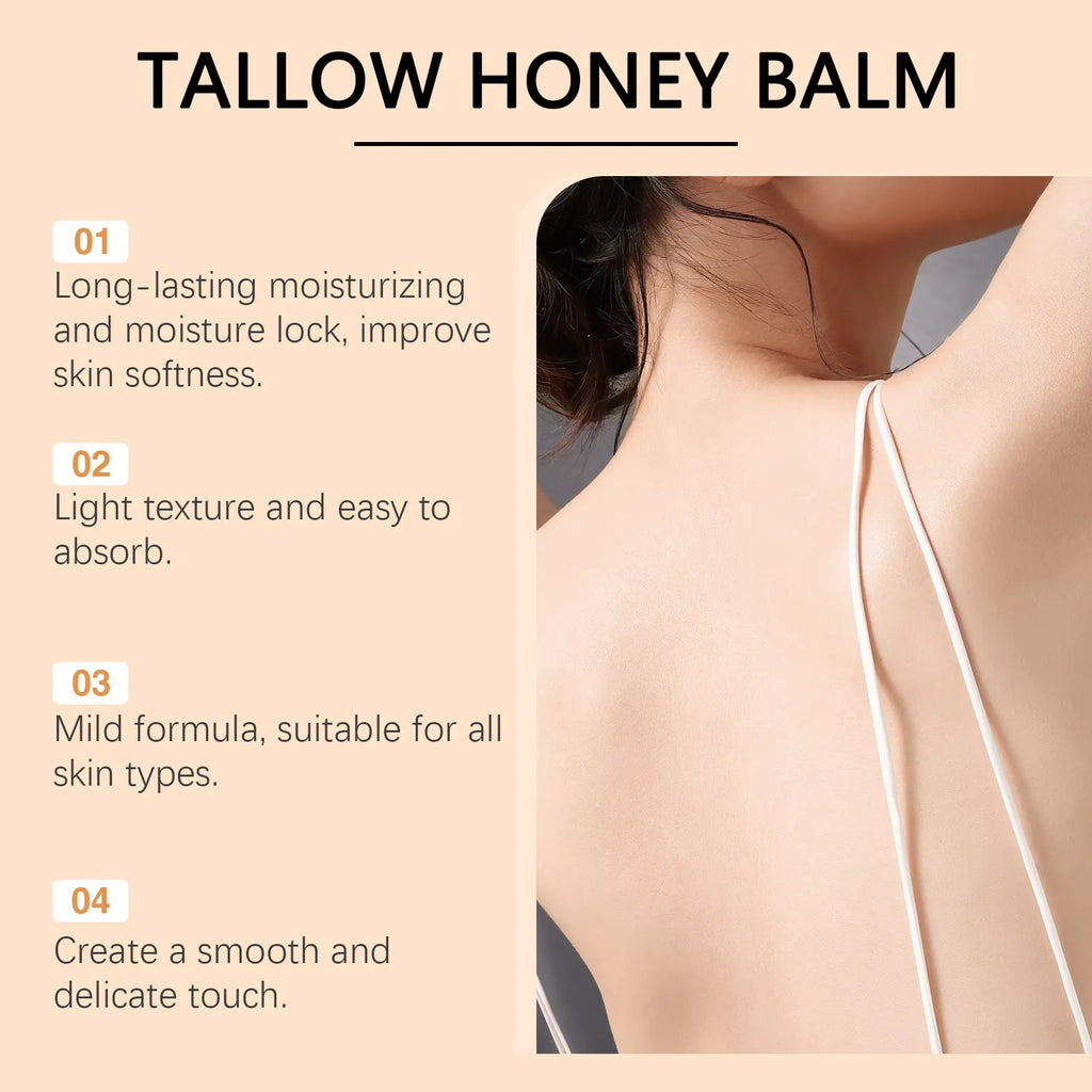 Tallow mel bálsamo brilhante hidratante pele enhacne elasticidade melhorar a embotamento desbotar linhas finas endurecimento rosto corpo hidratar creme