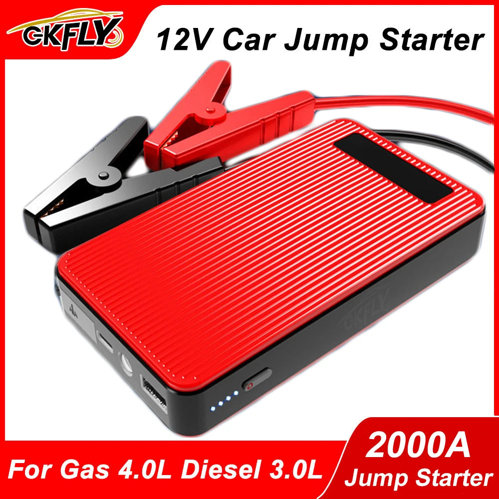 GKFLY 2000A/3000A/4000A Carregador de Bateria para Carros a Gasolina e Diesel, Power Bank e Auxiliar de Partida para Automóveis