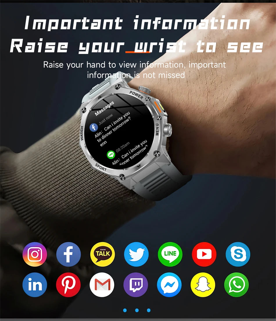 Novo relógio inteligente masculino 2025 chamada bluetooth um clique conexão relógios ip67 à prova dip67 água 800mah bateria smartwatch homem android ios