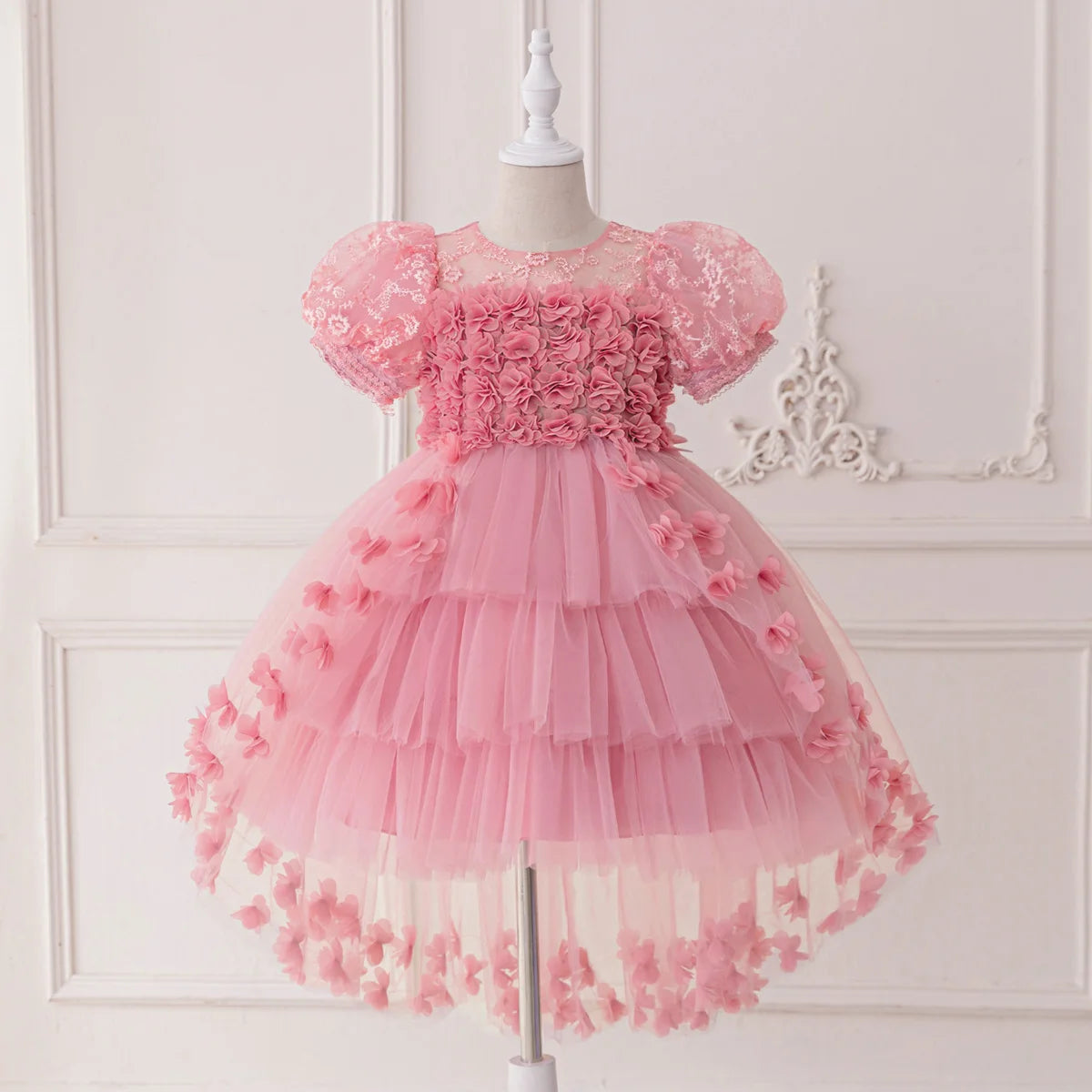Crianças jovens meninas vestidos para festas piano concertos chiffon plissado vestidos de princesa vestidos de festa meninas vestidos de malha