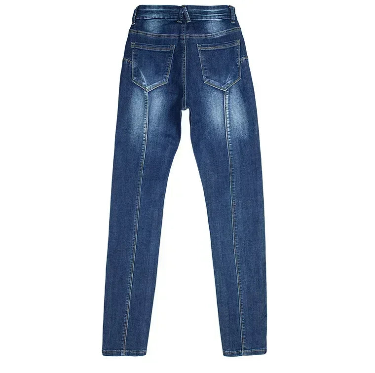 Calças Jeans Femininas Push Up, Calças Skinny de Denim, Moda 2026, Pantalones De Mujer, Pantalon Femme, Azul 2XL 3XL