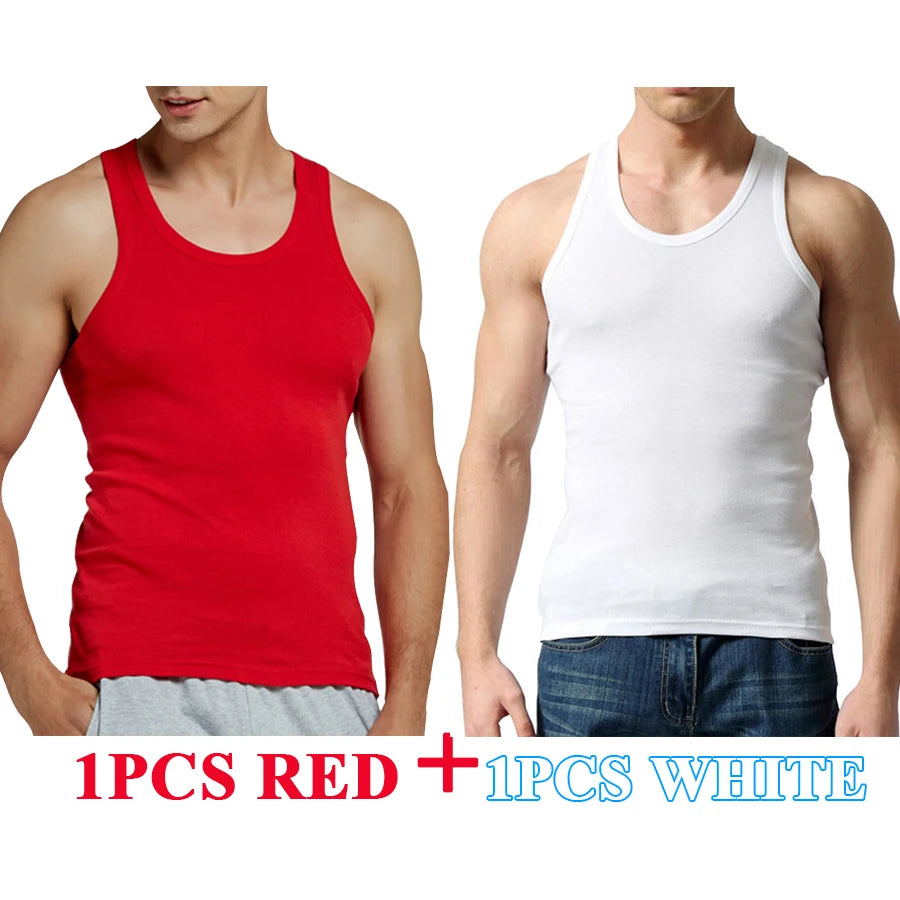 Regatas masculinas 100% algodão sólido colete masculino respirável sem mangas topos fino casual ginásio correndo confortável camiseta presente dos homens