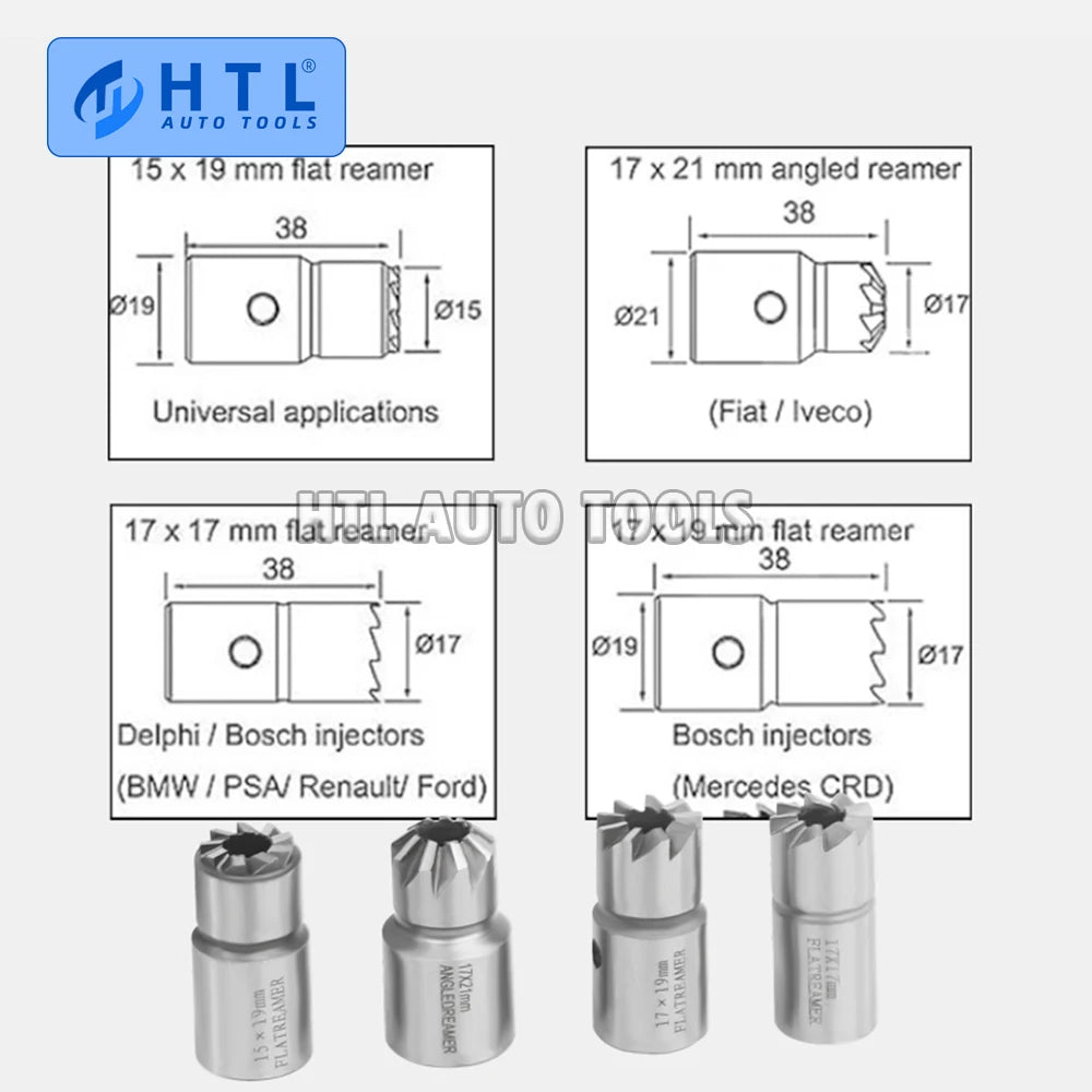 5pc injetor diesel cortador de assento removedor kit ferramenta remoção para delphi bosch bmw merc crd psa ford fiat peugeot cortador ferramenta mais limpa