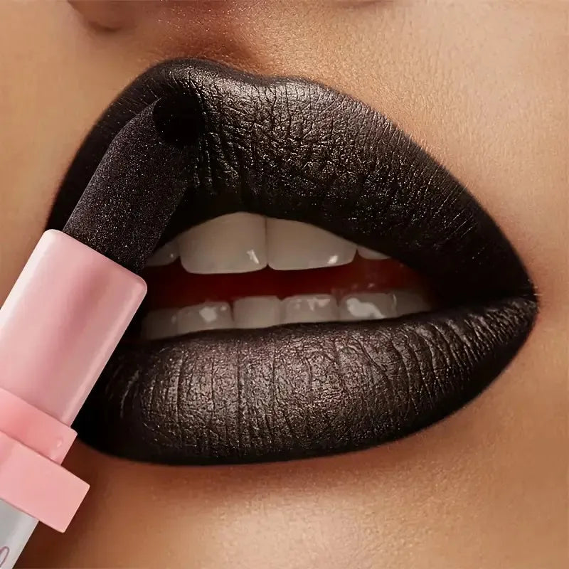 Batom perolado brilhante, maquiagem labial hidratante à prova d'água de longa duração, cor labial brilhante sexy e sem desbotamento