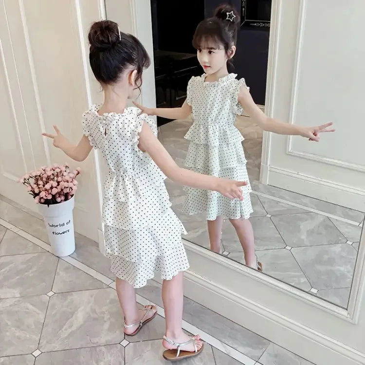 Baby Girls' Cotton Princess Party Dress, roupas de casamento infantil, moda infantil, verão, vestidos de aniversário, 2-10 anos